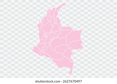 Colombia Map Blush Color on White Background arquivos de qualidade Png