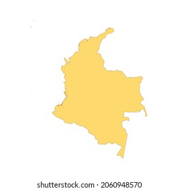 Elemento de línea de color del mapa de Colombia. Frontera del país.