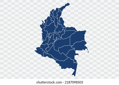 Colombia Map dark blue Color on White Background quality files Color (043B72) png