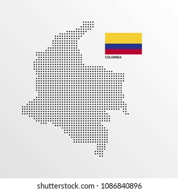 Colombia Map design with flag and light background vector 