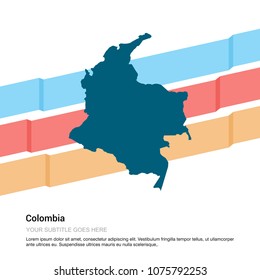 Colombia map design with white background vector