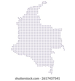 Colombia map dotted pattern design purple circle