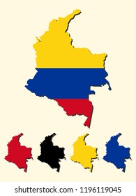 Colombia map with flag decoration