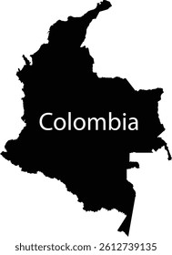 Colombia Map And Flag Design Vector Outline