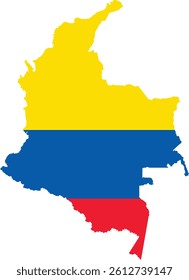 Colombia Map And Flag Design Vector Outline