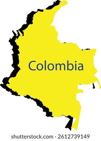 Colombia Map And Flag Design Vector Outline
