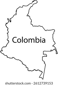 Colombia Map And Flag Design Vector Outline