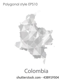 Colombia map in geometric polygonal style.Abstract gems triangle,modern design background.Vector illustration EPS10