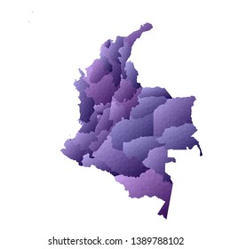 Colombia map. Geometric style country outline. Exquisite violet vector illustration.