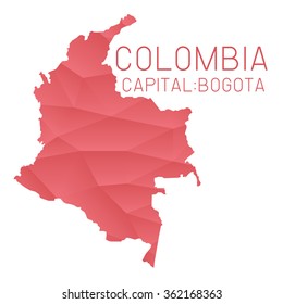 Colombia map geometric texture