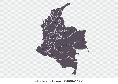 Colombia Map Graphite Color on White Background quality files Png