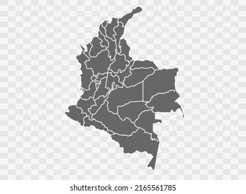 Kolumbien-Karte, graue Farbe auf Hintergrund
