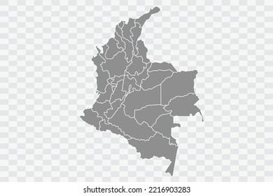 Colombia Map grey Color on White Background  Png