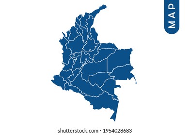 Colombia map High Detailed on white background. Abstract design vector illustration eps 10