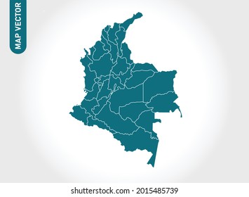 Colombia map High Detailed on white background. Abstract design vector illustration eps 10
