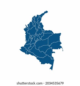 Colombia map High Detailed on white background. Abstract design vector illustration eps 10