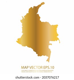 Colombia map High Detailed on white background. gold gradient color. Abstract design vector illustration eps 10