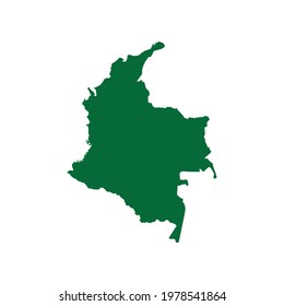 Colombia Map. Colombia Map Illustration. Colombia map flat chart. Colombia map silhouette