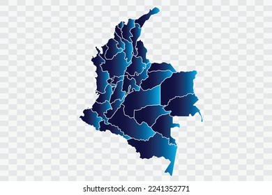 Colombia Map indigo Color on White Background quality files   png