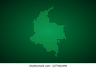 Colombia map, internet line, connected points. Colombia map with dot .Vector illustration Eps 10.