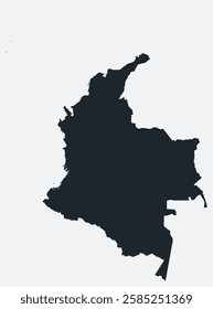Colombia map. Just a simple border map. Shape of the country. Flat blank Colombia outline. Vector boundary illustration.