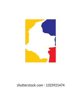 colombia map logo icon vector