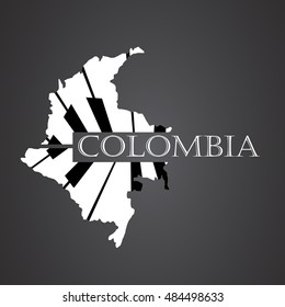 colombia map logo made from piano