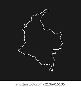 Mapa de Colombia sobre fondo negro