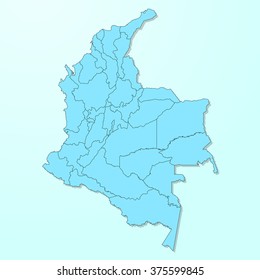 Colombia Map On Blue Degraded Background Vector