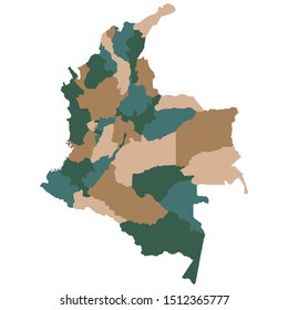 Colombia map on white background