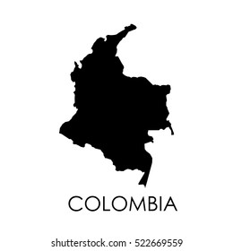 Colombia map on white background