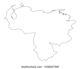 Colombia Map Outline Blank Vector Illustration Isolated on White