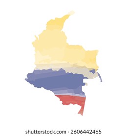 Colombia map paint colour vector design