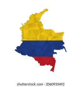 Colombia map in polygonal style on white background. Vector illustration eps 10.