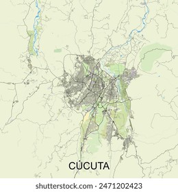 Cúcuta, Colombia map poster art