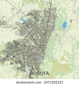 Bogotá, Colombia map poster art