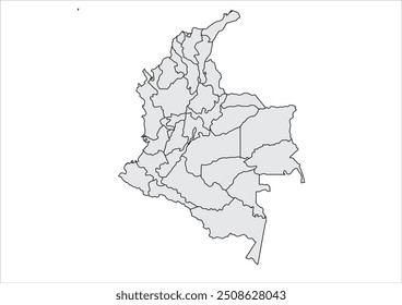 Colombia Mapa Fondo de color plata rápido blanco