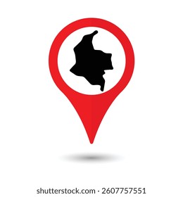 colombia map red pin design