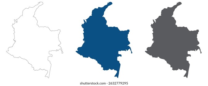 Mapa da Colômbia. Mapa da Colômbia em cores definidas