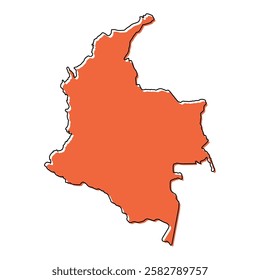 Colombia map shape, travel web flat concept icon symbol vector illustration .