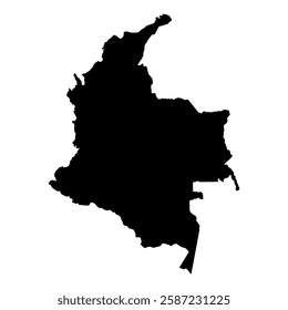 Colombia map shape, travel web flat concept icon symbol vector illustration .