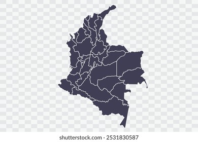 Colombia Map Slate Color on White Background qualidade arquivos Png