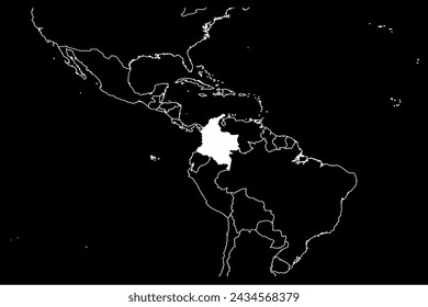 Colombia mapa sudamérica fondo negro