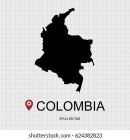 colombia map vector