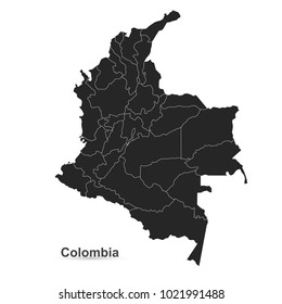 Colombia map. vector illustration.