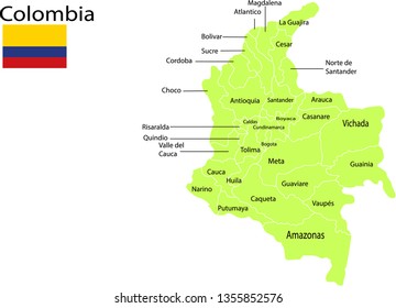 Colombia map vector illustration
