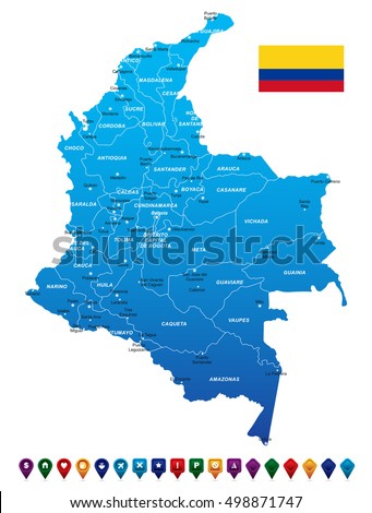 Colombia Map vector illustration