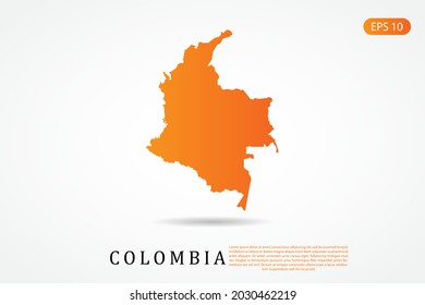Colombia Map - World Map International vector template with Orange gradient color isolated on white background - Vector illustration eps 10