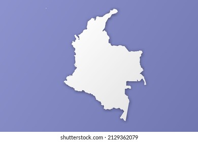 Colombia Map - World map International vector template with paper style including shadow and white color on purple background for design, infographic, banner - Vector illustration eps 10