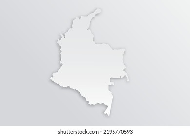 Kolumbien-Karte - Weltkarte Internationale Vektorvorlage mit 3D, Papierformat einschließlich Schatten und Weiß auf grauem Hintergrund für Design, Bildung, Infografik - Vektorgrafik eps10